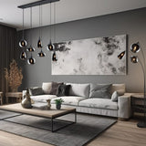 Lumina 8 Light Linear Chrome Chandelier – Matt Black