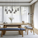 Lumina 8 Light Linear Chrome Chandelier – Matt Black