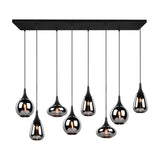 Lumina 8 Light Linear Chrome Chandelier – Matt Black