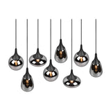 Lumina 8 Light Linear Chrome Chandelier – Matt Black