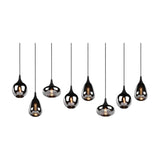 Lumina 8 Light Linear Chrome Chandelier – Matt Black