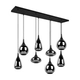 Lumina 8 Light Linear Chrome Chandelier – Matt Black