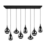 Lumina 8 Light Linear Chrome Chandelier – Matt Black