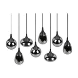 Lumina 8 Light Linear Chrome Chandelier – Matt Black