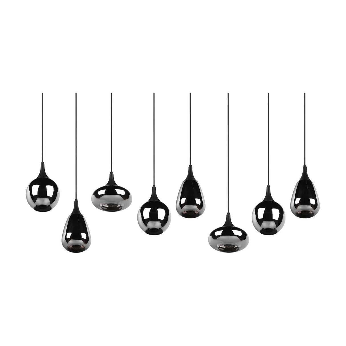 Lumina 8 Light Linear Chrome Chandelier – Matt Black