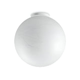 The Gleonis Ceiling Light - White, 30cm features a dimmable round design with a frosted white finish and subtle grey cracks, ideal for contemporary decor and can be mounted on a flat background.