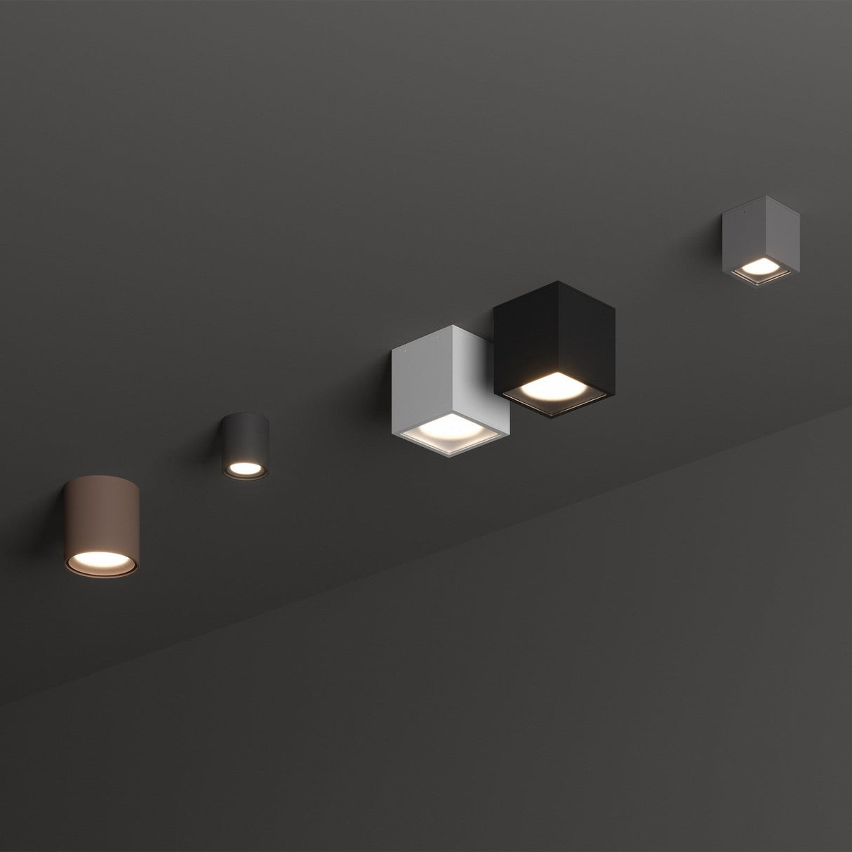 Techo Round Outdoor Ceiling Light 90mm - Black in situ