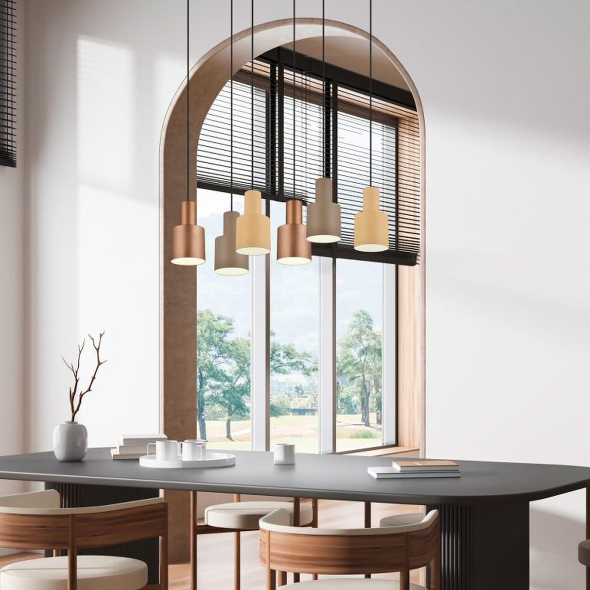 Agudo 6 Light Linear Chandelier – Multicoloured