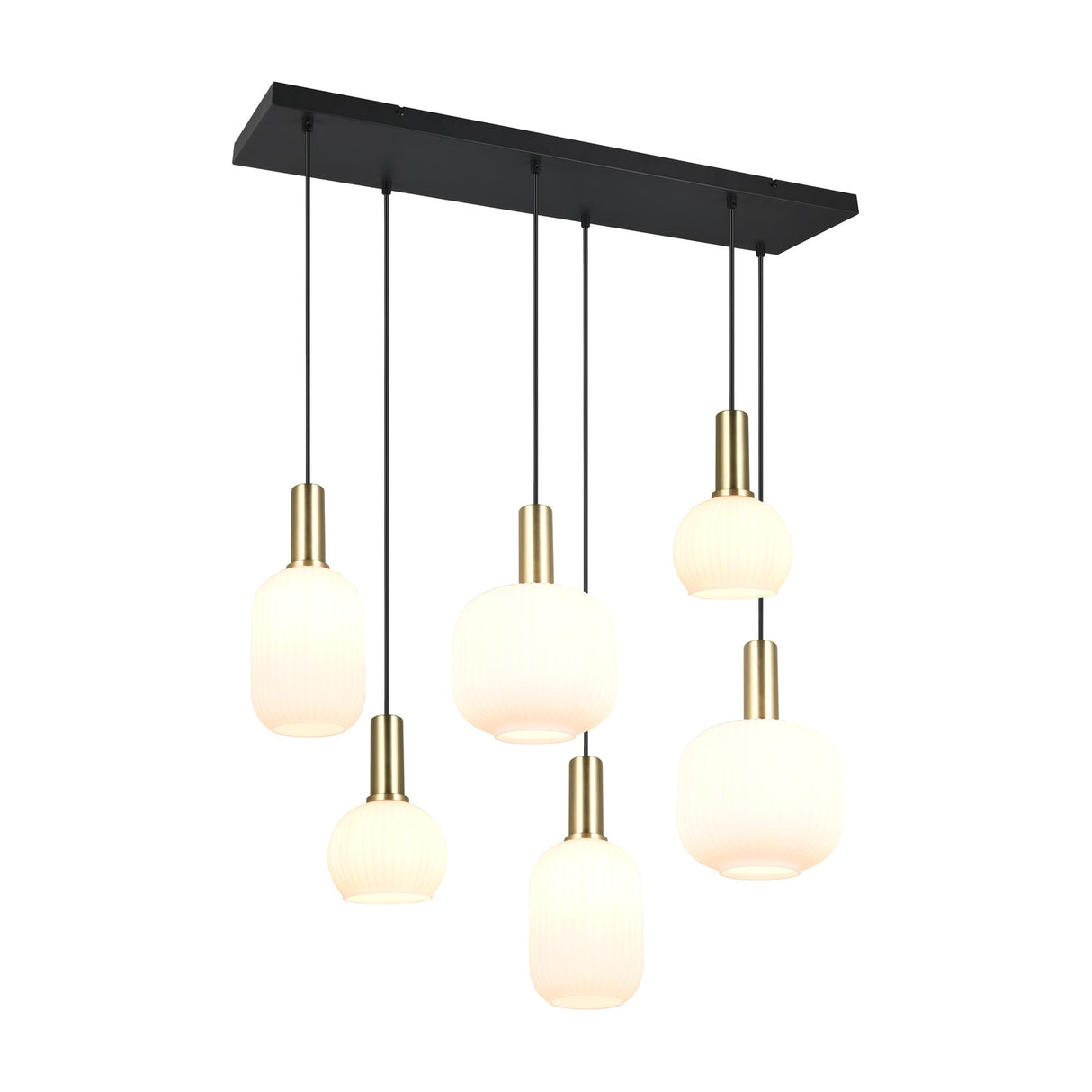 Diva 6 Light Linear Chandelier – Satin Brass
