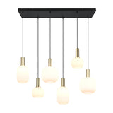 Diva 6 Light Linear Chandelier – Satin Brass