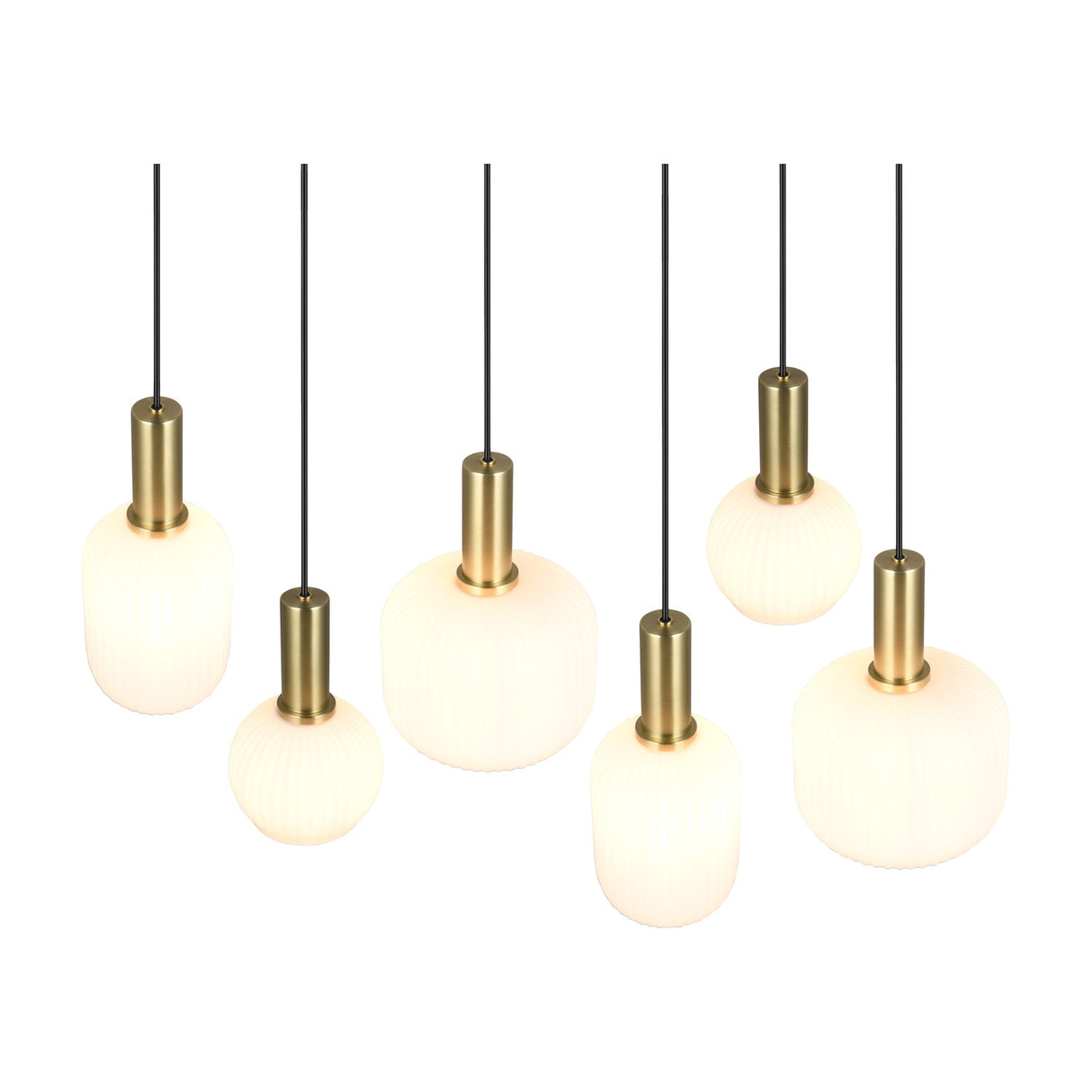 Diva 6 Light Linear Chandelier – Satin Brass