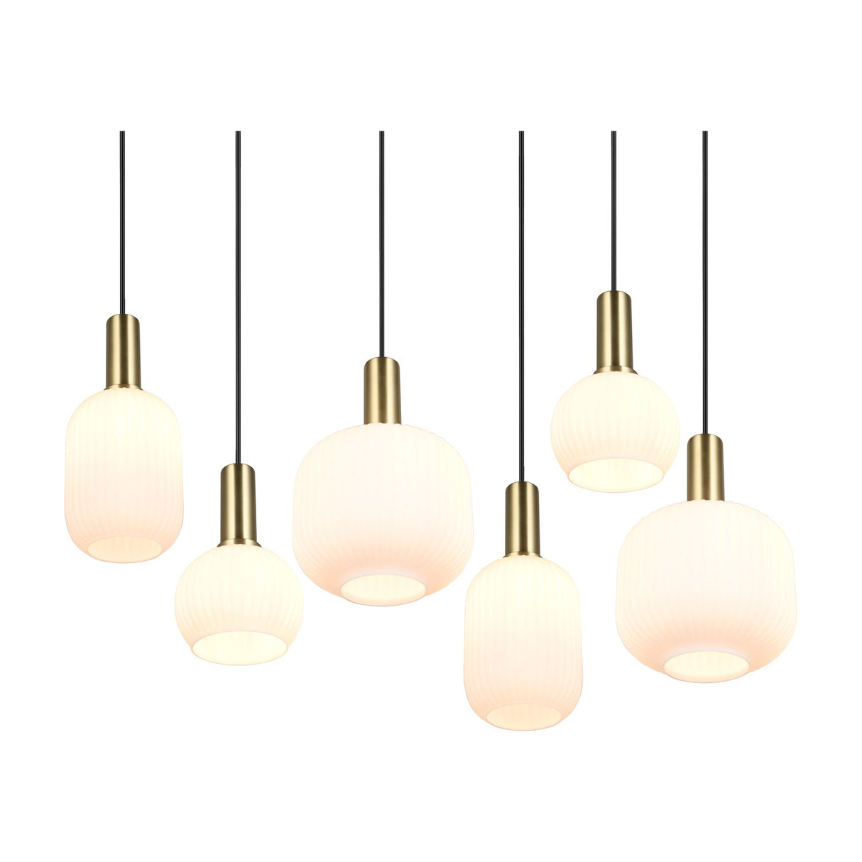Diva 6 Light Linear Chandelier – Satin Brass
