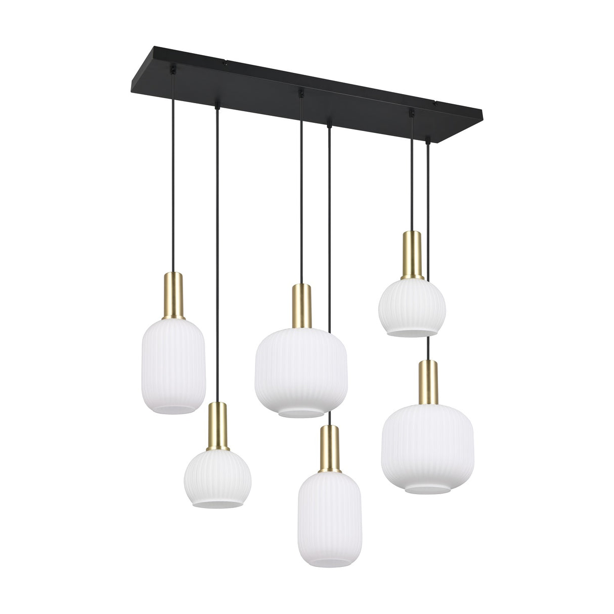 Diva 6 Light Linear Chandelier – Satin Brass
