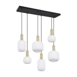 Diva 6 Light Linear Chandelier – Satin Brass