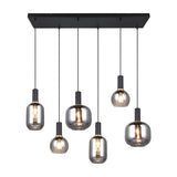 Diva 6 Light Linear Chandelier – Black & Gold