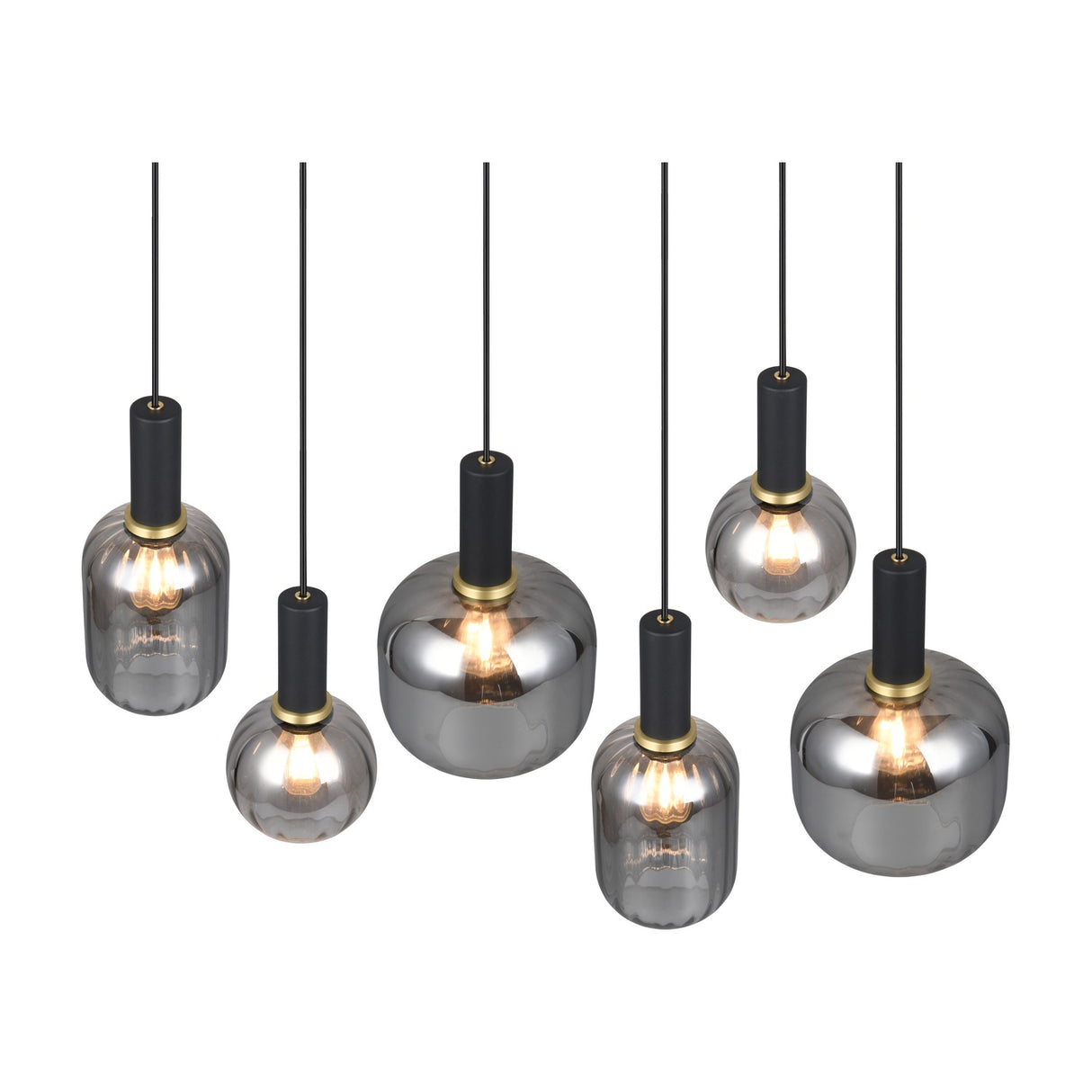 Diva 6 Light Linear Chandelier – Black & Gold
