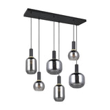 Diva 6 Light Linear Chandelier – Black & Gold