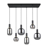Diva 6 Light Linear Chandelier – Black & Gold