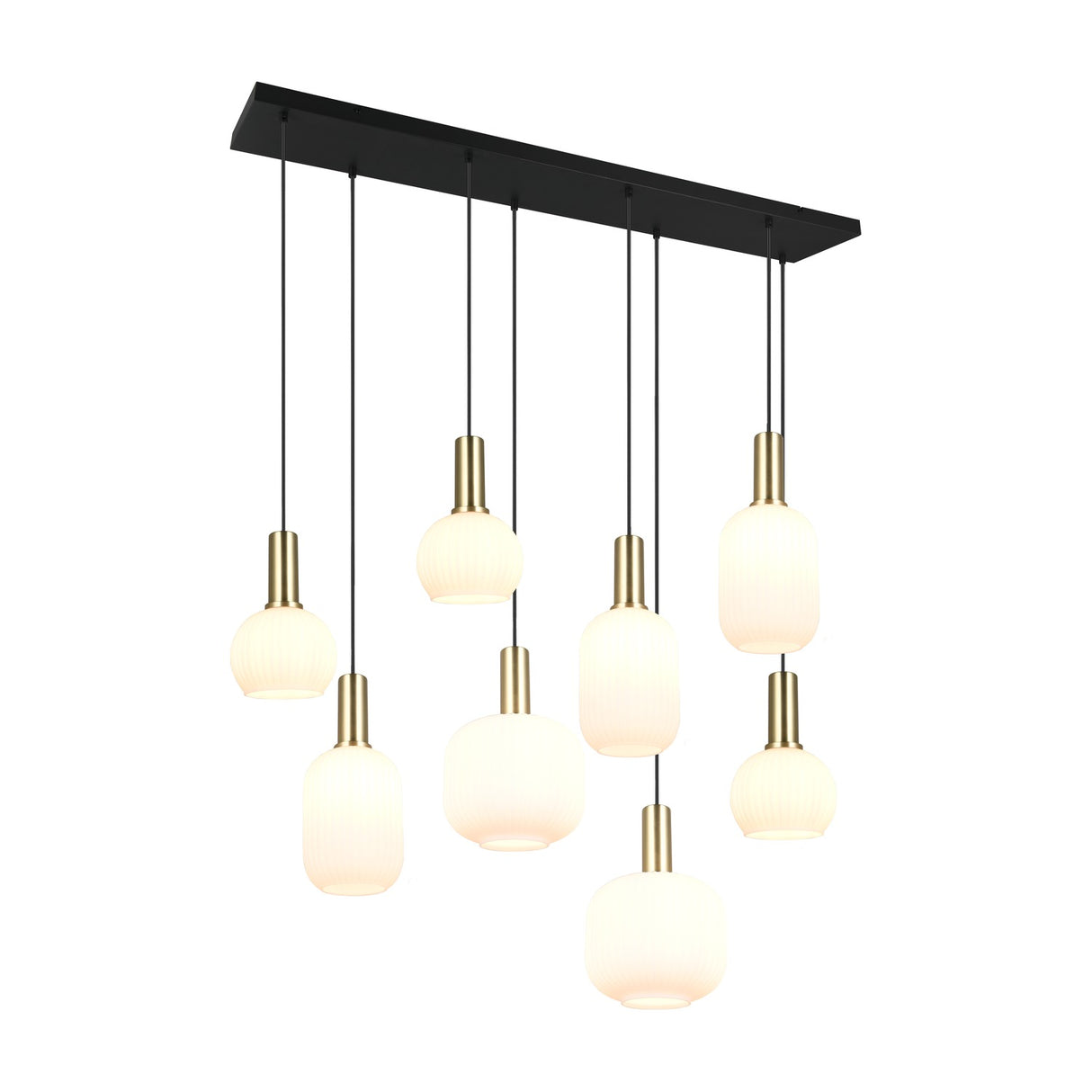 Diva 8 Light Linear Chandelier – Satin Brass
