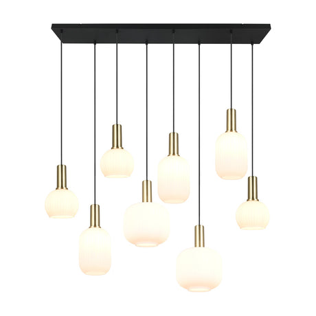 Diva 8 Light Linear Chandelier – Satin Brass