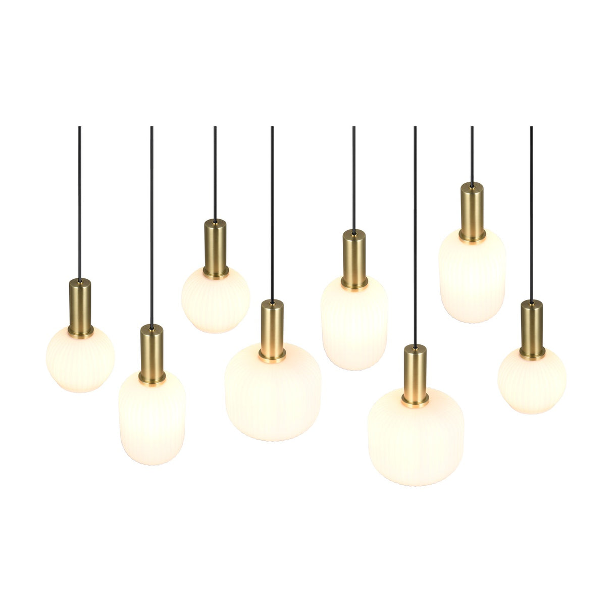 Diva 8 Light Linear Chandelier – Satin Brass