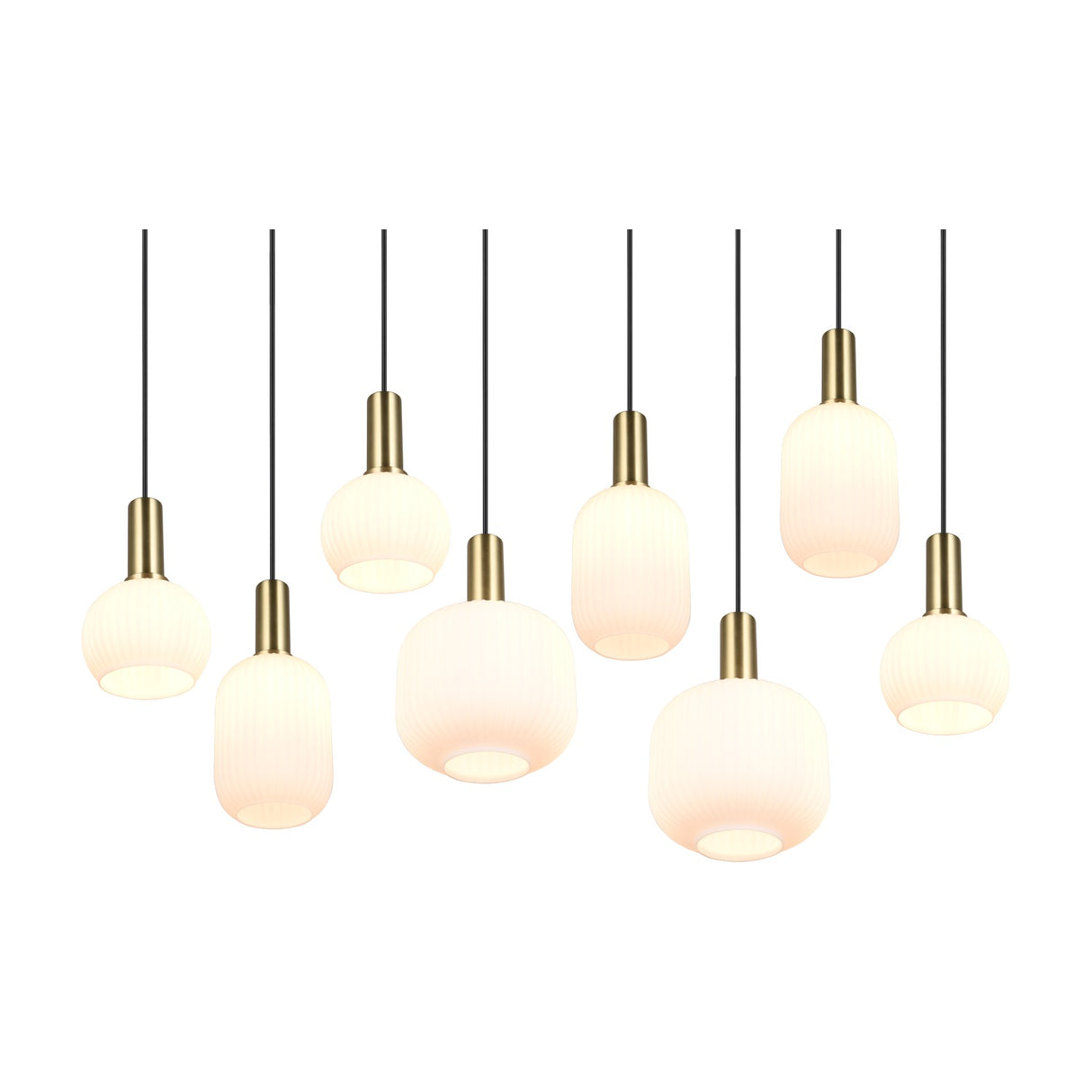 Diva 8 Light Linear Chandelier – Satin Brass