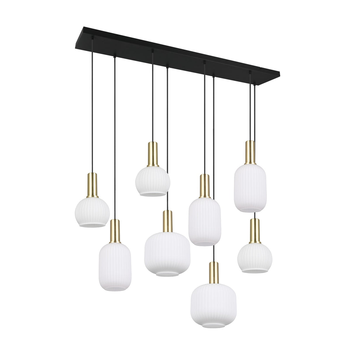 Diva 8 Light Linear Chandelier – Satin Brass