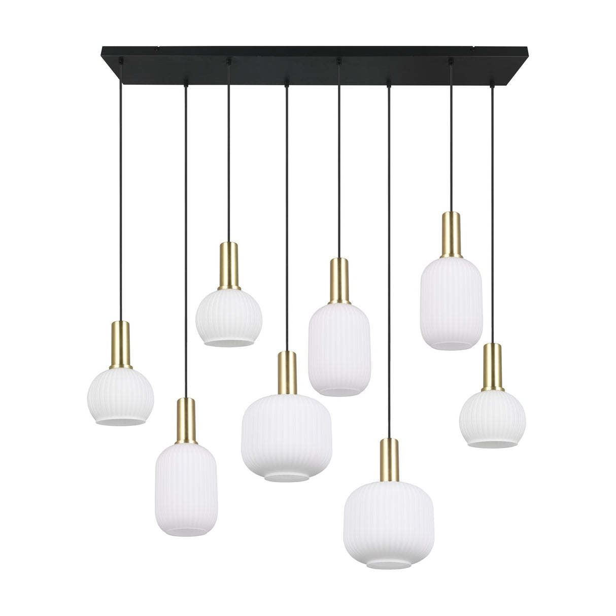 Diva 8 Light Linear Chandelier – Satin Brass