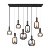 Diva 8 Light Linear Chandelier – Black & Grey