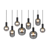 Diva 8 Light Linear Chandelier – Black & Grey