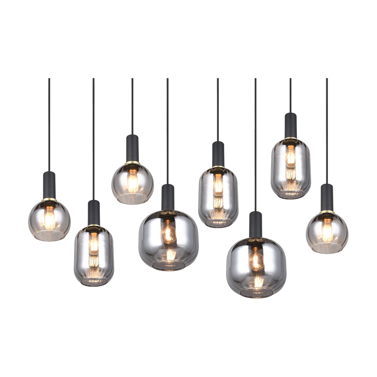 Diva 8 Light Linear Chandelier – Black & Grey