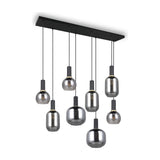 Diva 8 Light Linear Chandelier – Black & Grey