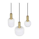 Diva 3 Light Glass Chandelier – Satin Brass