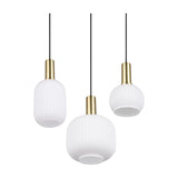 Diva 3 Light Glass Chandelier – Satin Brass