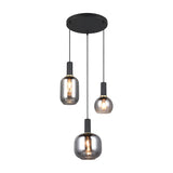Diva 3 Light Globe Chandelier – Black & Grey
