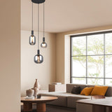 Diva 3 Light Globe Chandelier – Black & Grey