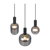 Diva 3 Light Globe Chandelier – Black & Grey