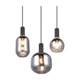 Diva 3 Light Globe Chandelier – Black & Grey