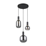 Diva 3 Light Globe Chandelier – Black & Grey