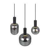 Diva 3 Light Globe Chandelier – Black & Grey