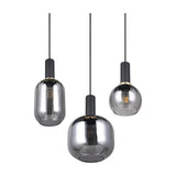 Diva 3 Light Globe Chandelier – Black & Grey