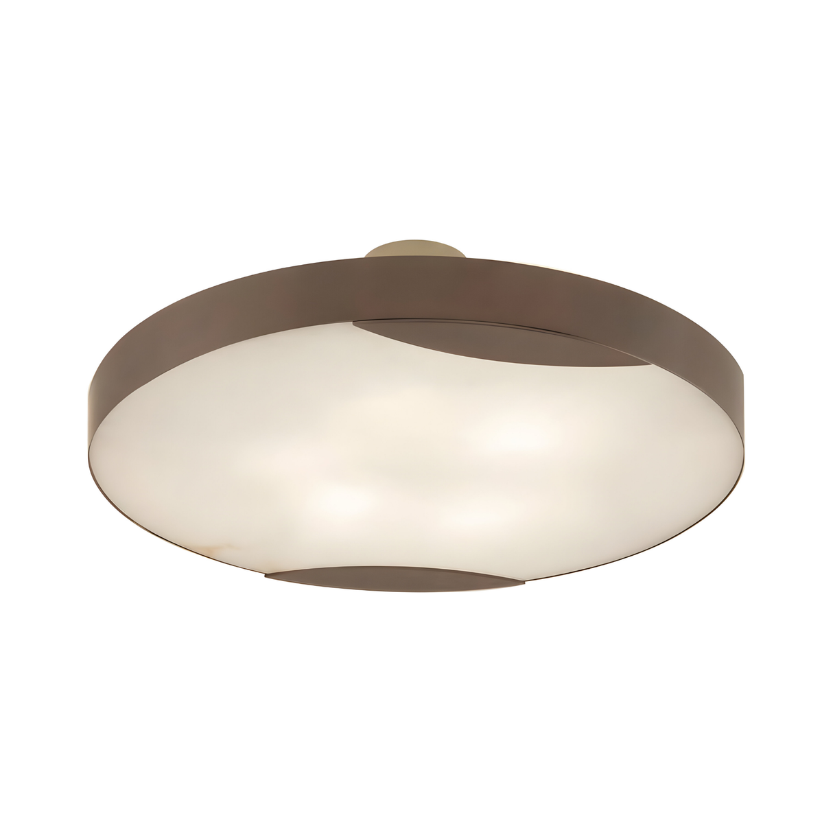 Marea Round LED Alabaster Semi-Flush Ceiling Light – Matte Black