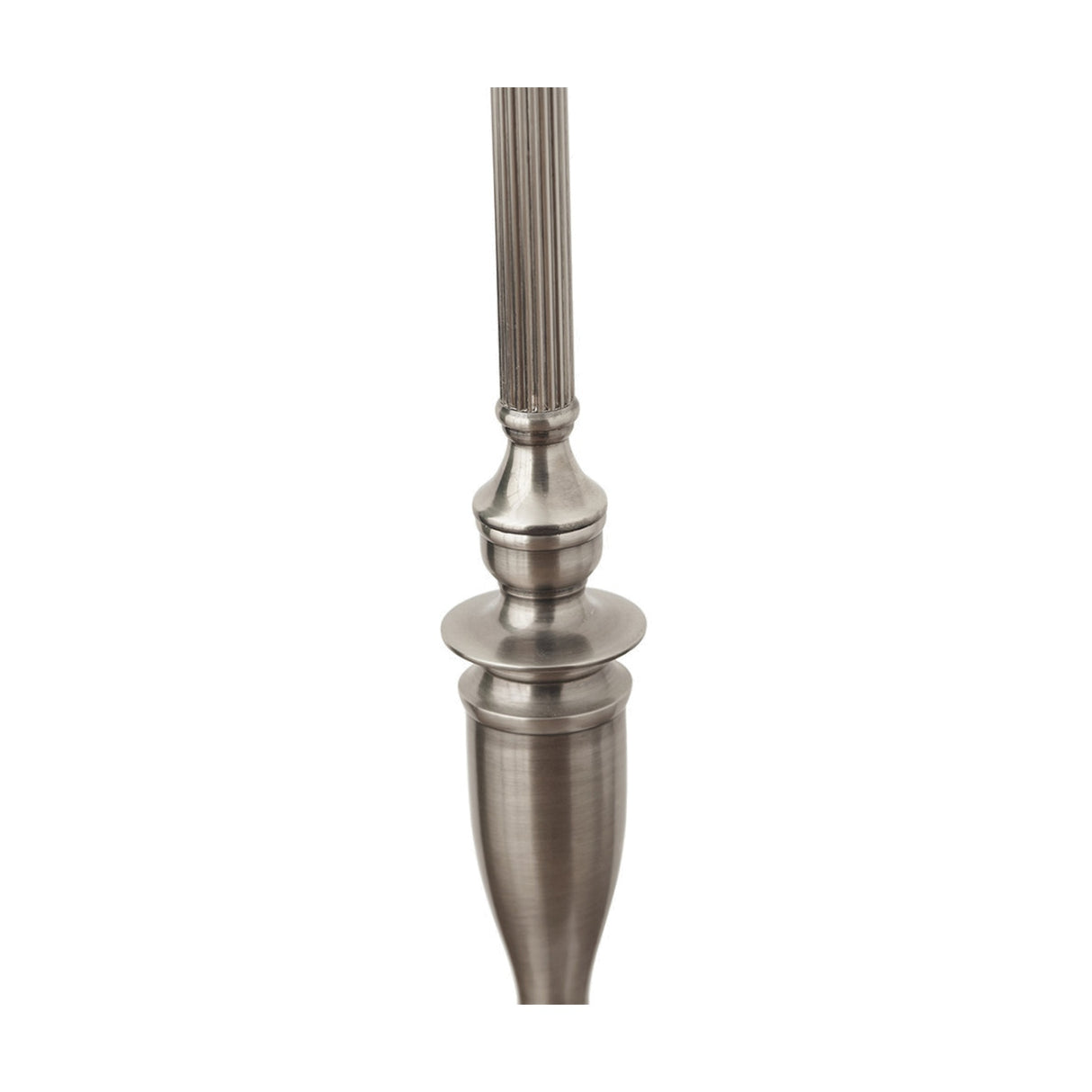 Canterbury Silver Metal Floor Lamp with White Handloom Cylinder Shade