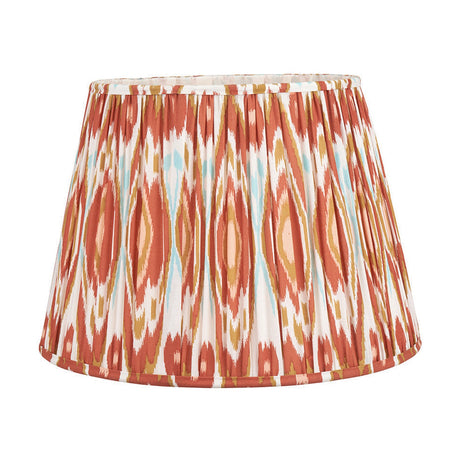 Canterbury Antique Silver Metal Floor Lamp with Cinnamon Ikat Shade