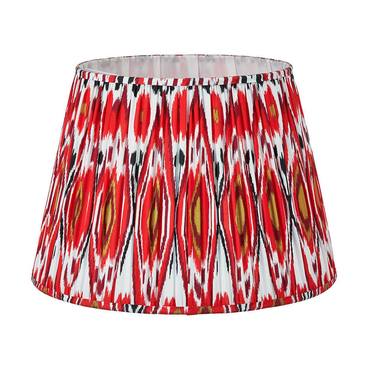 Canterbury Antique Silver Metal Floor Lamp with Red Ikat Shade