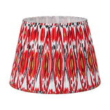 Canterbury Antique Silver Metal Floor Lamp with Red Ikat Shade
