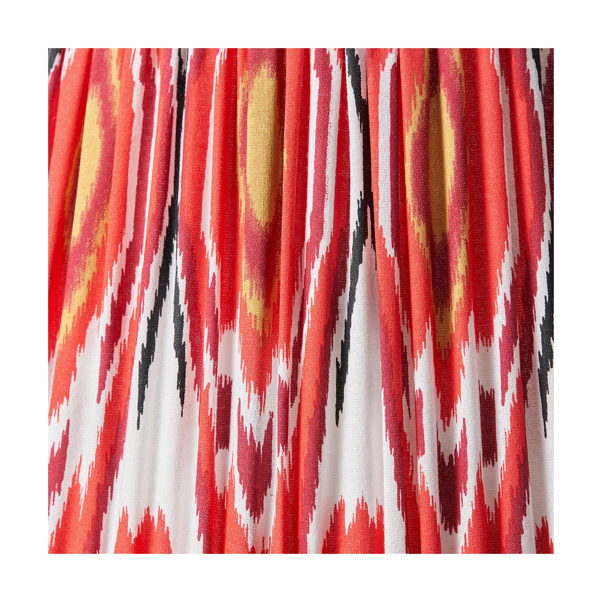 Canterbury Antique Silver Metal Floor Lamp with Red Ikat Shade