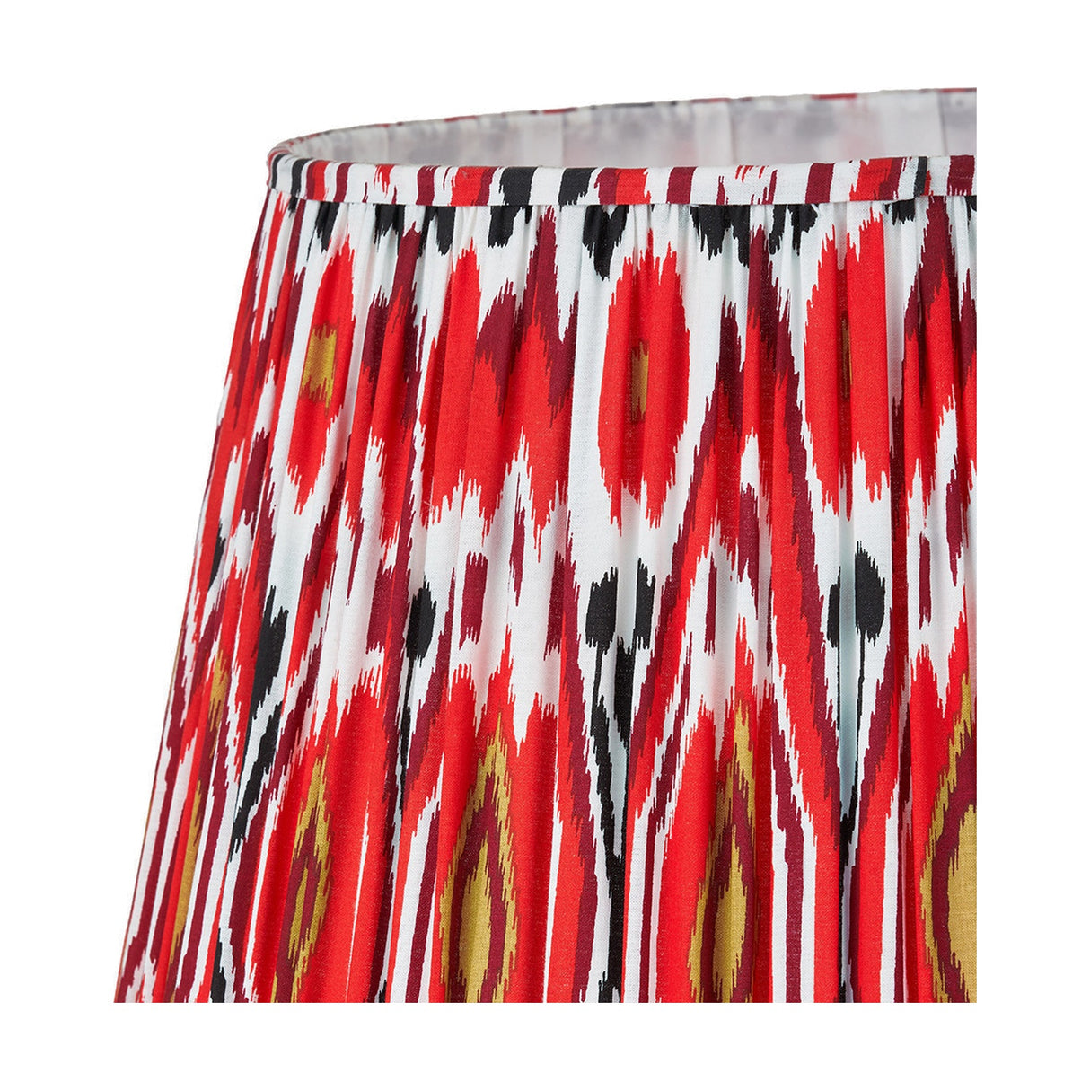Canterbury Antique Silver Metal Floor Lamp with Red Ikat Shade