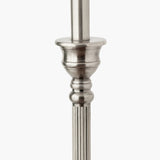 Canterbury Antique Silver Metal Floor Lamp with Red Ikat Shade
