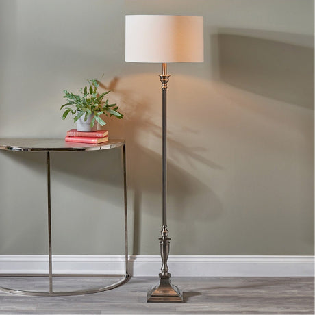 Canterbury Antique Silver Aluminium Floor Lamp Base - 136cm